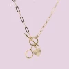 Jane Marie Gold "O" Initial With Textured Heart Necklace Gifts