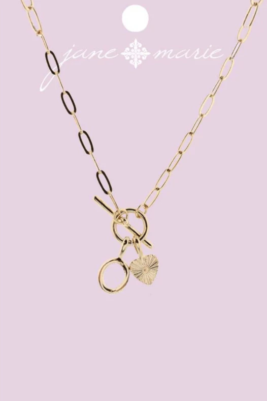 Brand new โ๏ธ Jane Marie Gold "O" Initial With Textured Heart Necklace Gifts ๐ 1 Jane Marie Gold "O" Initial With Textured Heart Necklace Gifts