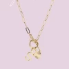 Jane Marie Gold "S" Initial With Textured Heart Necklace