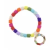 Jane Marie Kids Multi Colored Cylinder Beads W/ Multi Crystal Open Circle Bracelet