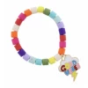 Jane Marie Kids Multi Colored Cylinder Beads W/ "Good Vibes" Cloud Bracelet Gifts