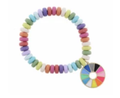 Jane Marie Kids Multi Colored Disk Beads W/ Color Wheel Bracelet Gifts
