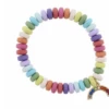 Jane Marie Kids Multi Colored Disk Beads W/ Multi Crystal One Arch Rainbow Bracelet