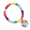 Jane Marie Gifts Kids Multi Colored Cylinder Beads W/ Unicorn Oval Bracelet