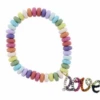 Jane Marie Multi Colored Disk Beads W/ Multi Crystal "Love" Bracelet Gifts