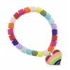Jane Marie Kids Multi Colored Cylinder Beads W/ Heart Bracelet Gifts