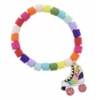 Jane Marie Kids Multi Colored Cylinder Beads W/ Roller Skate Bracelet Gifts