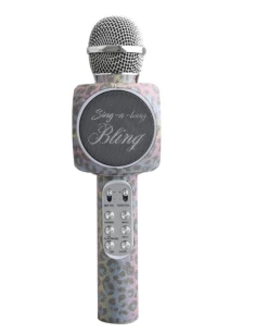 WIRELESS EXPRESS Toys Sing A Long Leopard Glitter Karaoke Microphone