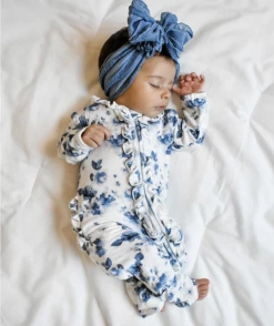 Rockin Royalty French Floral Zip Footie