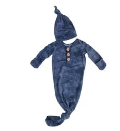 Rockin Royalty Denim Knot Gown And Hat Infant Clothing