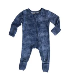 Baby Registry Denim Zip Footie