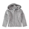 Mudpie Fall Clothing New Arrivals Grey Hooded Full Zip Infant Sweater