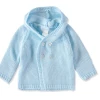 Mudpie Fall Clothing New Arrivals Double Breasted Hood Knit Sweater - Blue