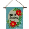 Baxter & Me Gifts Merry Christmas Poinsettia Mini Wall Hanging