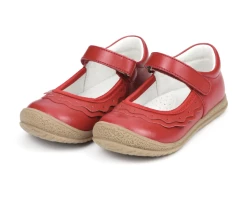 L'Amour Shoes Red Paige Ruffle Mary Jane