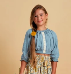 Bela & Nuni Fall New Arrivals Blue Gipsy Top