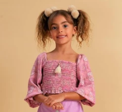 Bela & Nuni Fall Paisley Pink Button Front Top New Arrivals