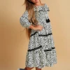 Bela & Nuni Fall Dalmation Dots Long Dress New Arrivals