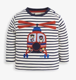 Joules Helicopter Navy Stripe Top 50% Off Fall Clothing