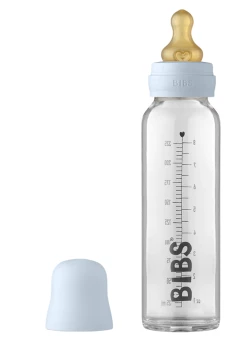 Bibs Pacifier Baby Glass Bottle Complete Set 225ml Baby Blue Baby Accessories