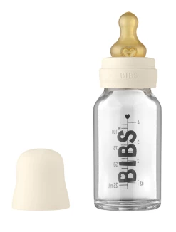 Bibs Pacifier Baby Accessories Baby Glass Bottle Complete Set 110ml Ivory