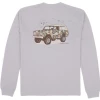 Properly Tied Fall 22 Adult Performance Tee LS Camo Truck Ice Grey
