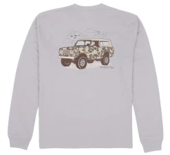 Properly Tied Fall 22 Adult Performance Tee LS Camo Truck Ice Grey
