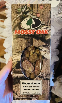 Indianola Pecan House Gifts 5oz Mossy Oak Bourbon Praline Pecans