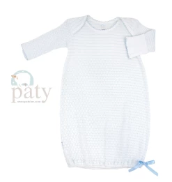 Paty Blue/White Pinstripe Gown Infant Clothing