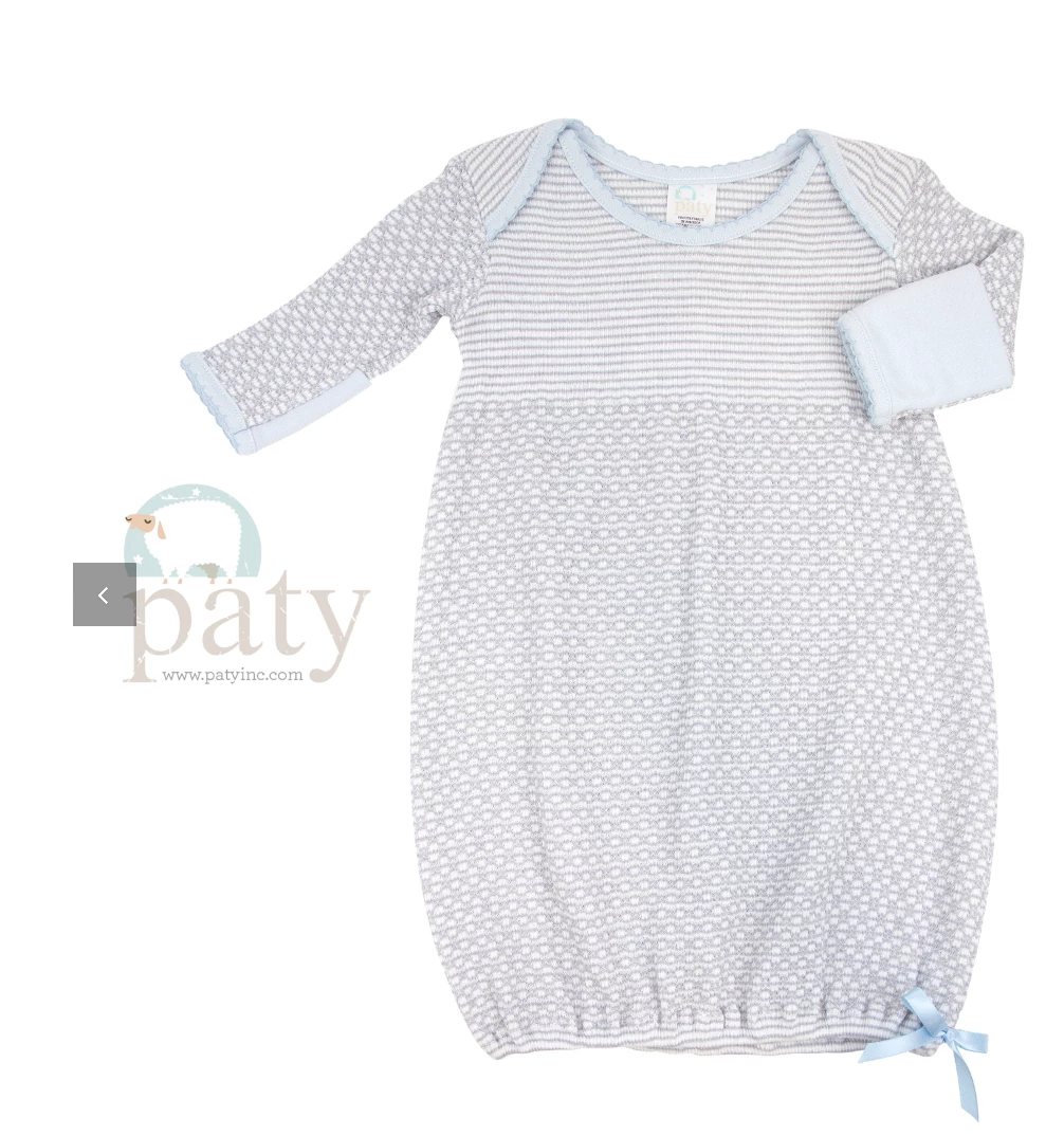 Top 10 ✔️ Baby Registry Paty Gown Grey W/Blue Trim ⌛ 1 Baby Registry Paty Gown Grey W/Blue Trim