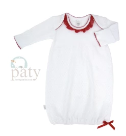 Paty Gown White W/Red Chiffon Infant Clothing