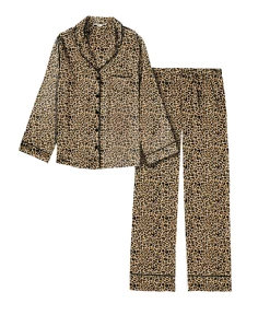 Jane Marie Gifts Cat's Meow Silky Satin Pajama Set