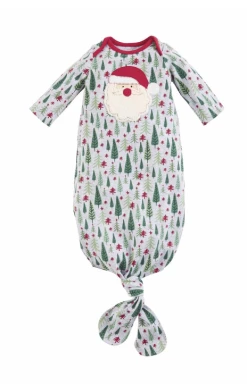 Mudpie Fall Clothing Santa Face Christmas Baby Gown 75% OFF Christmas