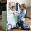 HEARTHSONG Toys Orders Up Wooden Food Truck Kitchen With 12-Piece Wooden Culinary Play Set