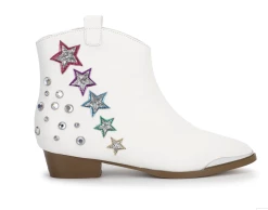 Mia Miss Dallas Shooting Star Western Bootie In White Shoes