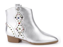 Mia Miss Dallas Multi Gem Studded Bootie In Silver Shoes