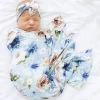 Posh Peanut Fall Infant Clothing Posh Peanut Frostine Infant Swaddle & Headwrap Set