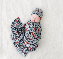 Posh Peanut Fall Posh Peanut Miles Swaddle & Beanie Set