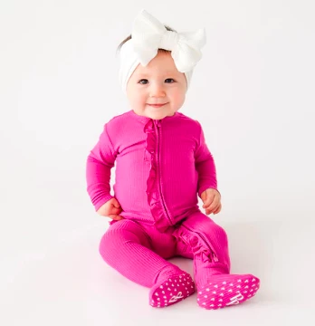 Discount ๐งจ Posh Peanut Fall Infant Clothing Posh Peanut Posh Violet Ribbed Footie Ruffled Zippered One Piece ๐ 1 Posh Peanut Fall Infant Clothing Posh Peanut Posh Violet Ribbed Footie Ruffled Zippered One Piece