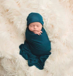 Posh Peanut Fall Posh Peanut Sailor Blue Swaddle & Beanie Set