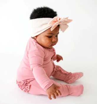 Flash Sale โ๏ธ Baby Registry Posh Peanut Dusty Rose Footie Ruffled Zippered One Piece ๐ 1 Baby Registry Posh Peanut Dusty Rose Footie Ruffled Zippered One Piece
