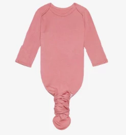 Posh Peanut Fall Infant Clothing Posh Peanut Dusty Rose Basic Knotted Gown