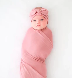 Posh Peanut Fall Posh Peanut Dusty Rose Swaddle & Headwrap Set Infant Clothing