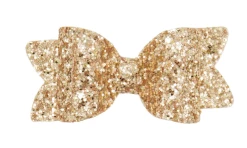 IN AWE Baby Accessories Signature Lilly Bow- Gold Glitter Clip