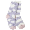 World's Softest Socks Snug Cozy Crew Heart And Stripe