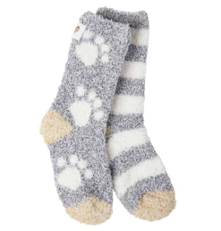 World's Softest Socks Gifts Snug Cozy Crew Paw & Stripe