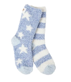 World's Softest Socks Snug Cozy Crew Star & Stripe