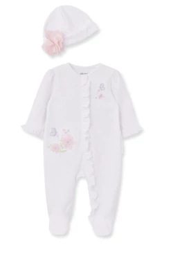 Little Me Spring Spring/Summer 2023 Butterfly Dreams Zipper Footie W/Hat