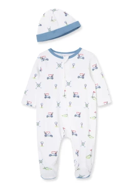 Little Me Spring Golf Club Zip Footie With Hat Spring/Summer 2023