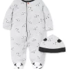 Little Me Spring Dalmatian Footed One-Piece And Hat